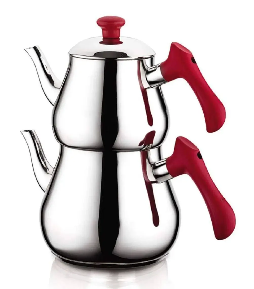 Özkent K-347 Piramit Mini Çaydanlık - Kırmızı