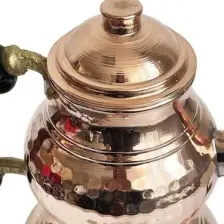 Turna Bakır Klasik Çaydanlık 1 No Ince El Dövme Kırmızı TURNA1964-1