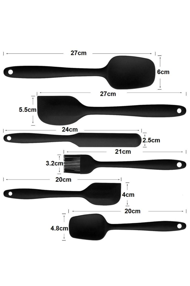 Valletta VLT1016 Drongo Siyah 6'lı Spatula Seti