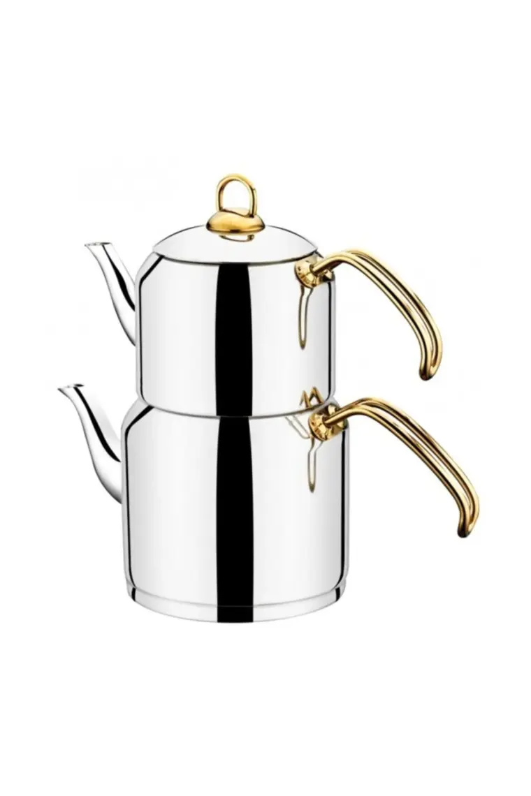 Sıla Truva Gold 3,5 Litre Aile Boy Çelik Çaydanlık Takımı