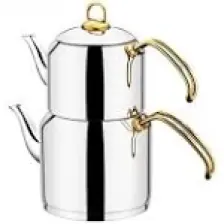 Sıla Truva Gold 3,5 Litre Aile Boy Çelik Çaydanlık Takımı