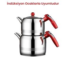 Kahramanlar Çelik Yağmur Mega Boy Çaydanlık Takımı