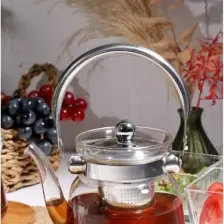 Arow Dem Ateşe Dayanıklı Borosilikat Cam Çaydanlık