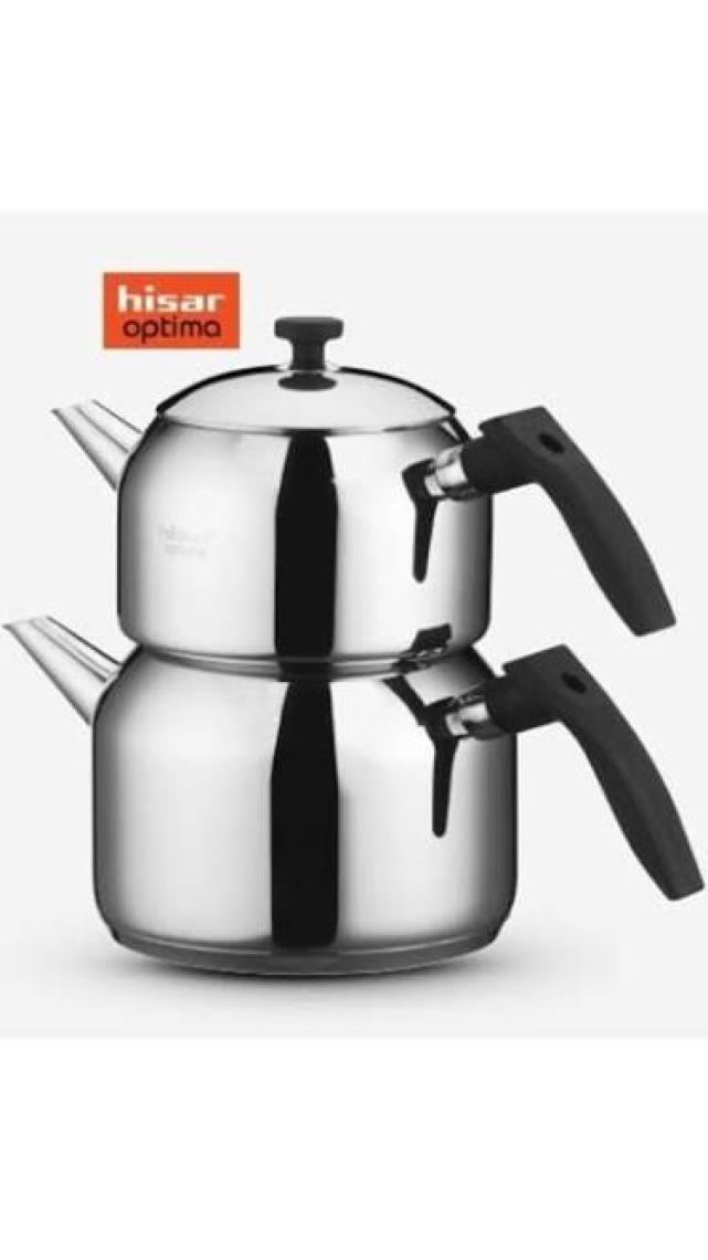 Hisar Optima Ilgaz Çelik Çaydanlık Siyah