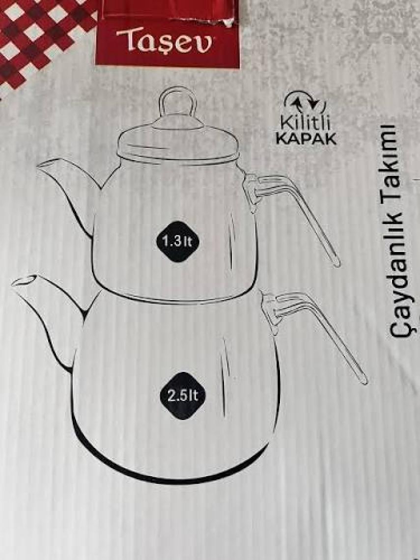 Taşev Sultan Emaye Çaydanlık Sarı