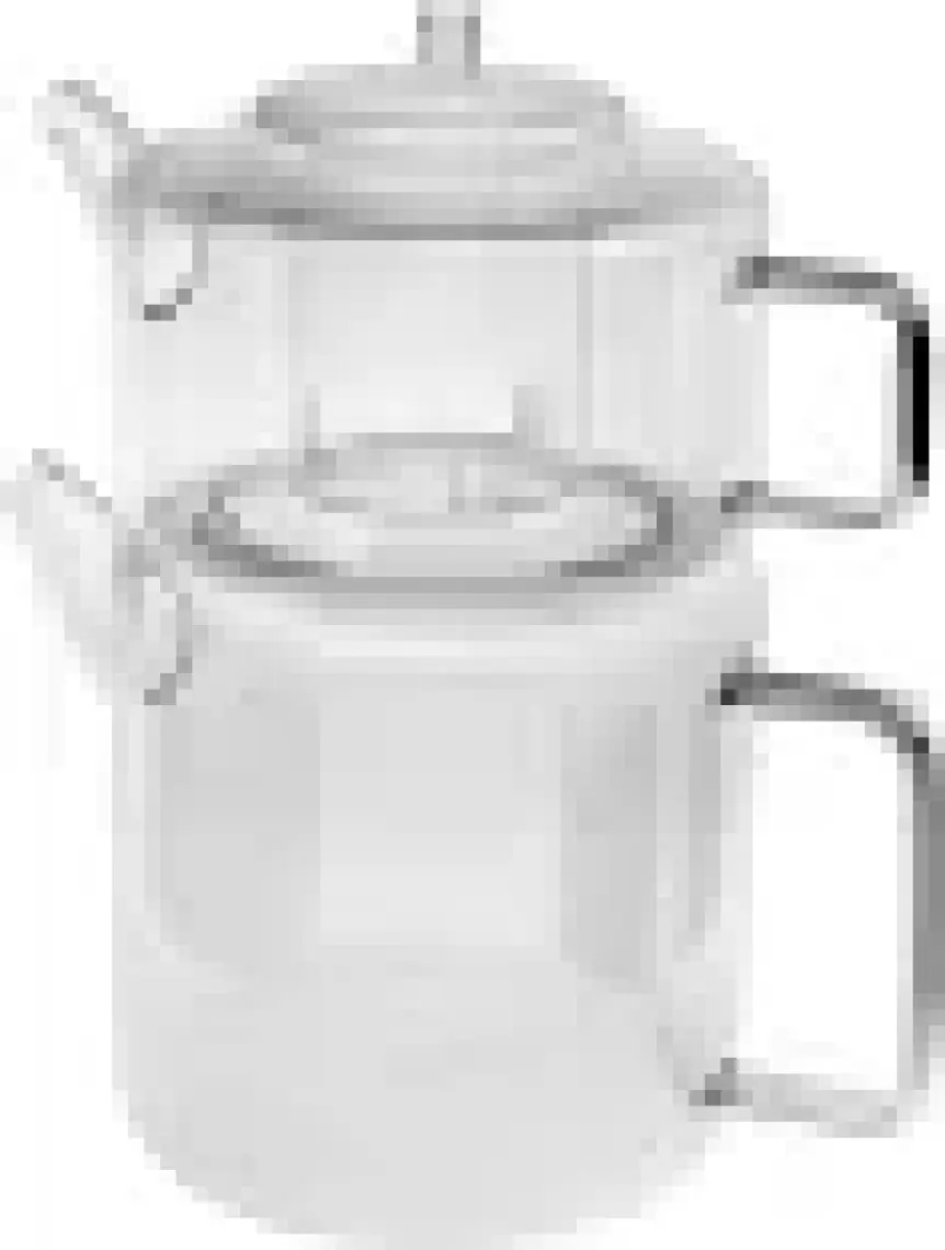 Arow Very Borosilikat Cam Çaydanlık Seti M-07 ''1100 ML-1800 Ml'' Şeffaf/mavi
