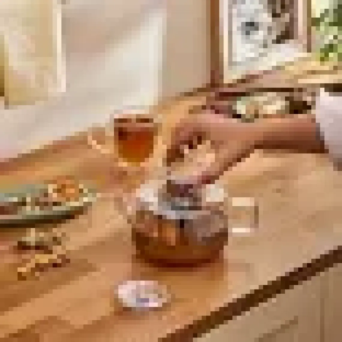 Arow Very Borosilikat Cam Çaydanlık Seti M-07 ''1100 ML-1800 Ml'' Şeffaf/mavi