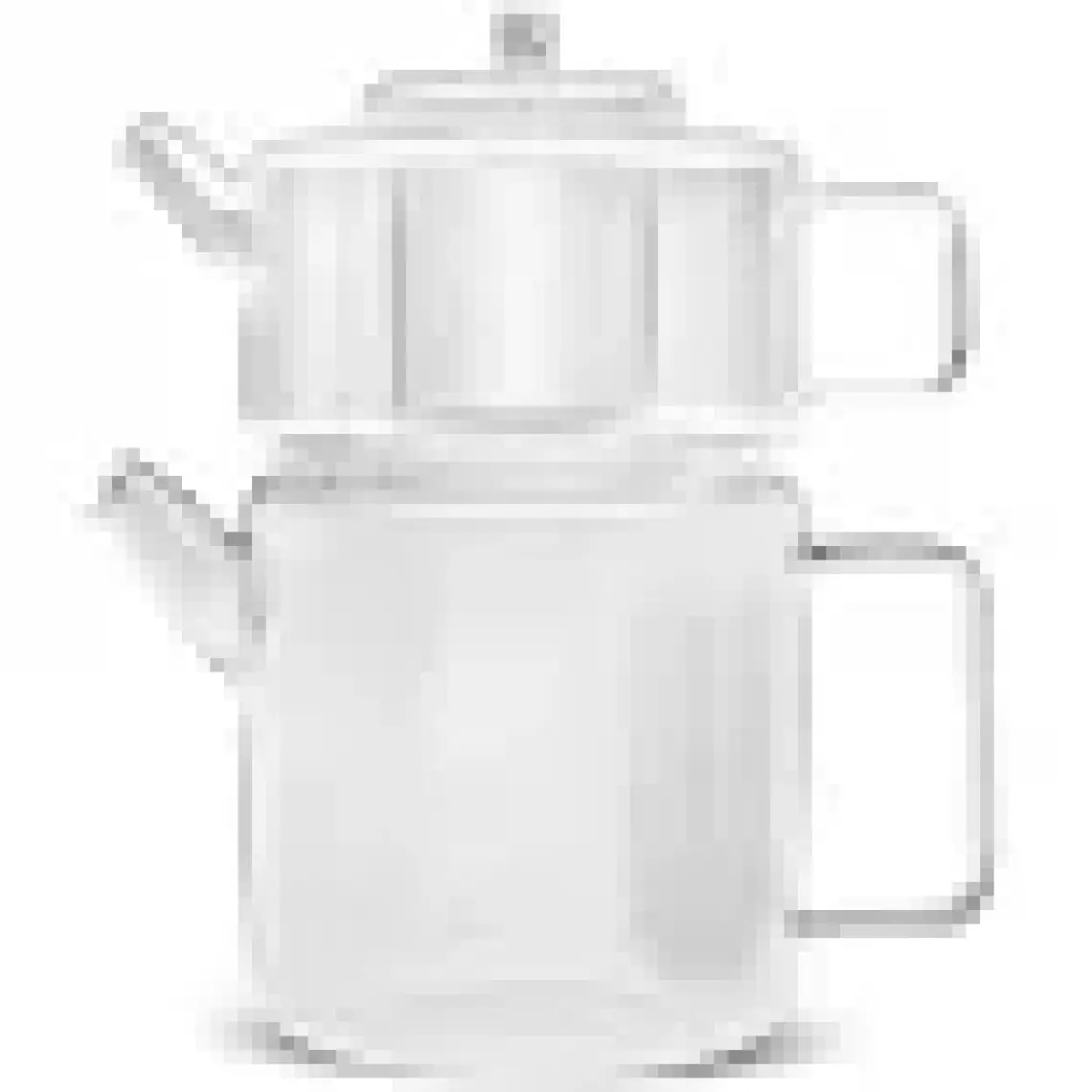 Arow Very Borosilikat Cam Çaydanlık Seti M-07 ''1100 ML-1800 Ml'' Şeffaf/mavi