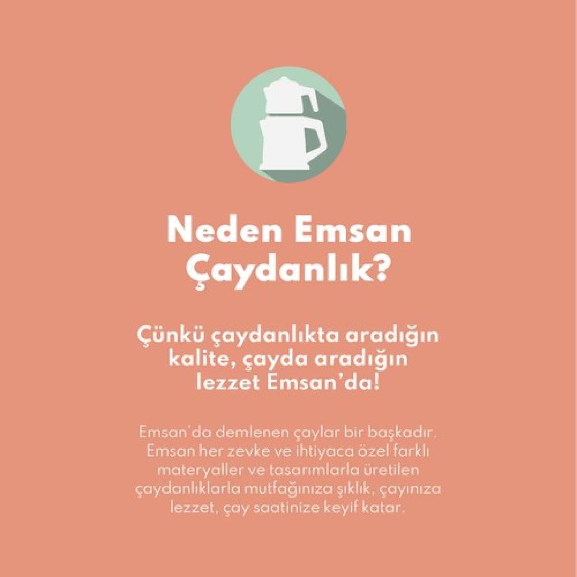 Emsan Cemre Maxi Siyah Paslanmaz Çelik Çaydanlık Takımı – Bakalit Kulplu 1 L Demlik ve 2 L Suluk, Gümüş Renk