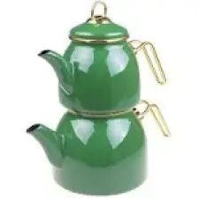 Taşev Sultan Emaye Çaydanlık Yeşil