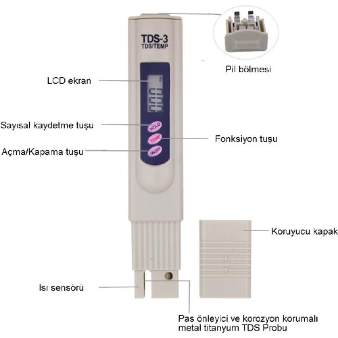 Hubstein Tds Metre Su Arıtma Analiz Ölçüm Cihazı