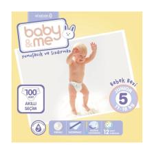 Baby&Me 5 Numara Junior 100 Adet Bebek Bezi