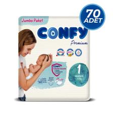 Confy Premium 1 Numara Bebek Bezi Yenidoğan 2 - 5 KG 70 Adet