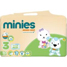 Minies Bebek Bezi Midi 3 Beden 4-9 kg 50 Adet
