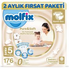 Molfix Pure&Soft 5 Beden Junior 176'lı Bebek Bezi