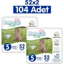 Paddlers Pure Bebek Bezi 5 Numara Junior 104 Adet 2'li Jumbo Set