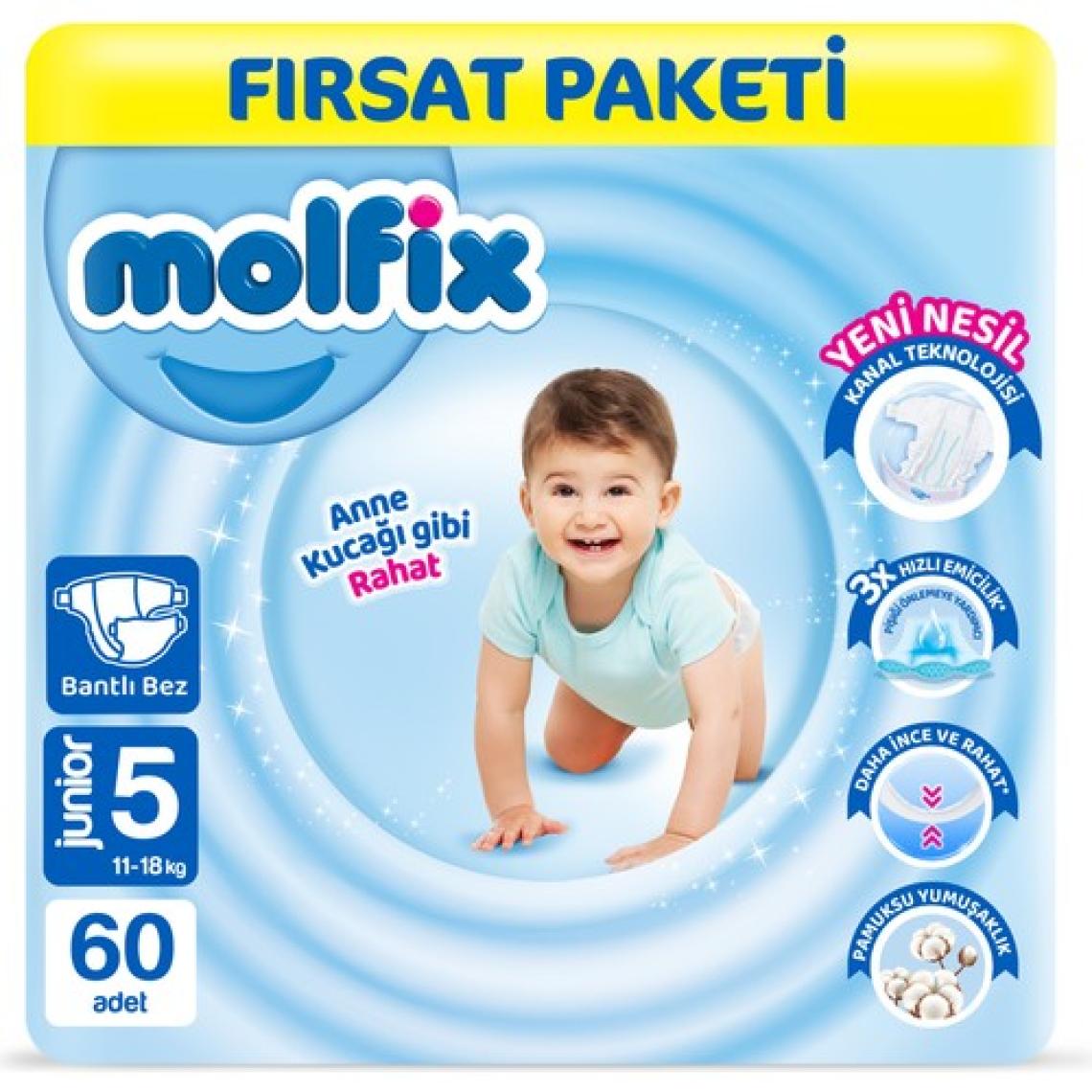 Molfix Bebek Bezi 5 Beden Junior Fırsat Paketi 60 Adet