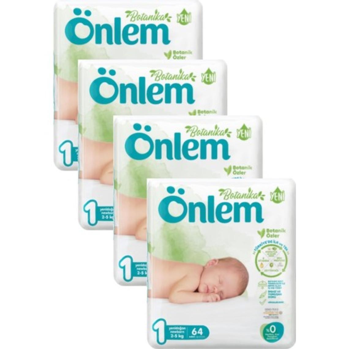 Önlem Botanika Bebek Bezi Yenidoğan Newborn 2-5 kg 1 Numara 4 x 64 Adet