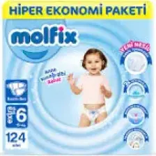 Molfix Bebek Bezi 6 Beden E.large Hiper Ekonomi Paketi 124 Adet