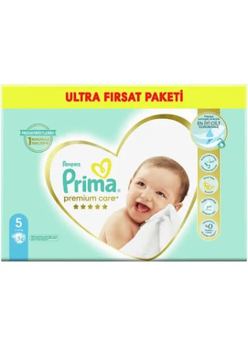 Prima Bebek Bezi Premium Care 5 Numara 74 Adet Ultra Fırsat Paketi