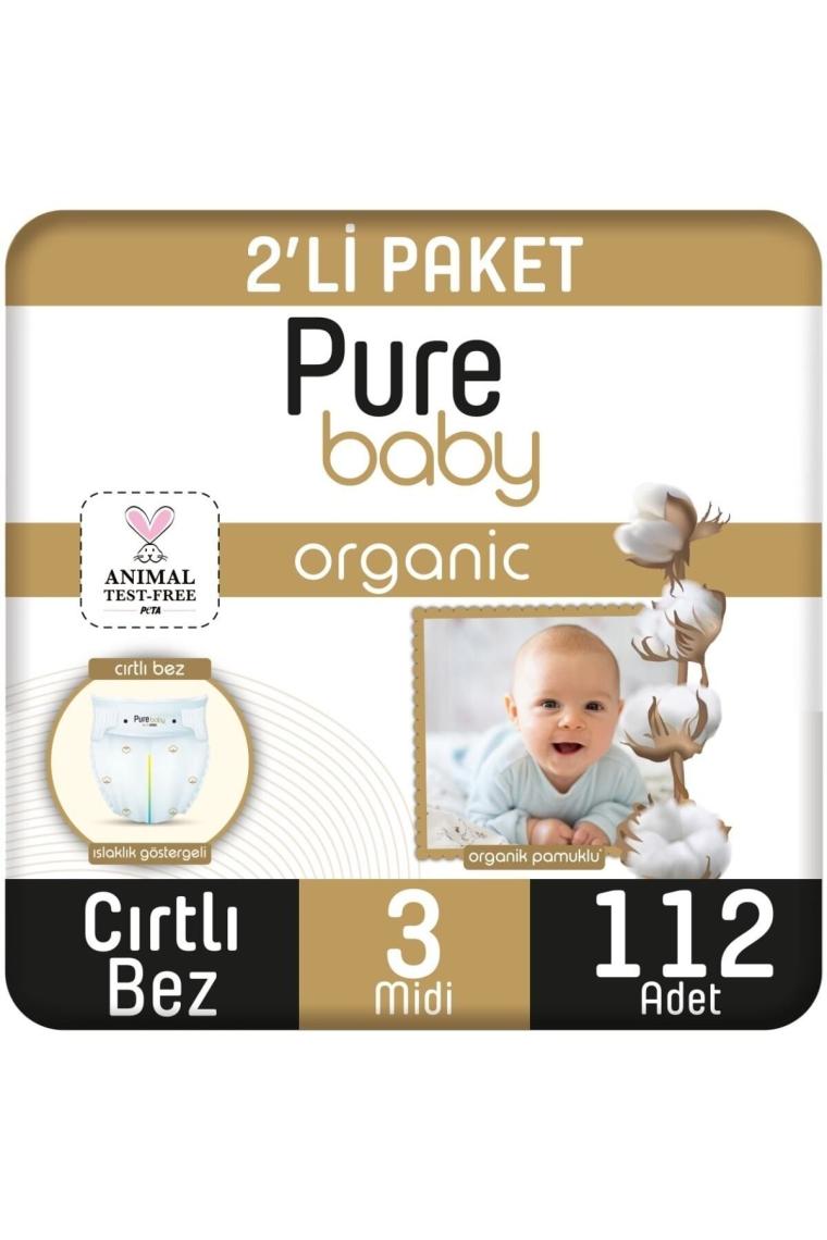 Pure Baby 3 Numara Midi 112'li Bebek Bezi