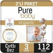 Pure Baby 3 Numara Midi 112'li Bebek Bezi