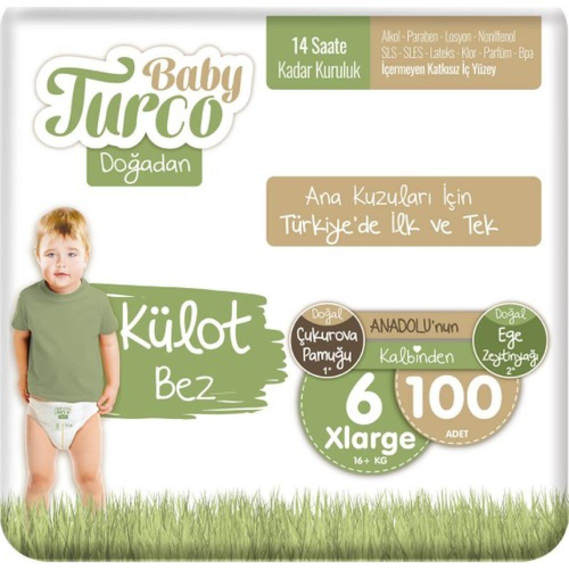 Baby Turco Doğadan 6 Numara XLarge 100'lü Külot Bez