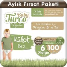 Baby Turco Doğadan 6 Numara XLarge 100'lü Külot Bez