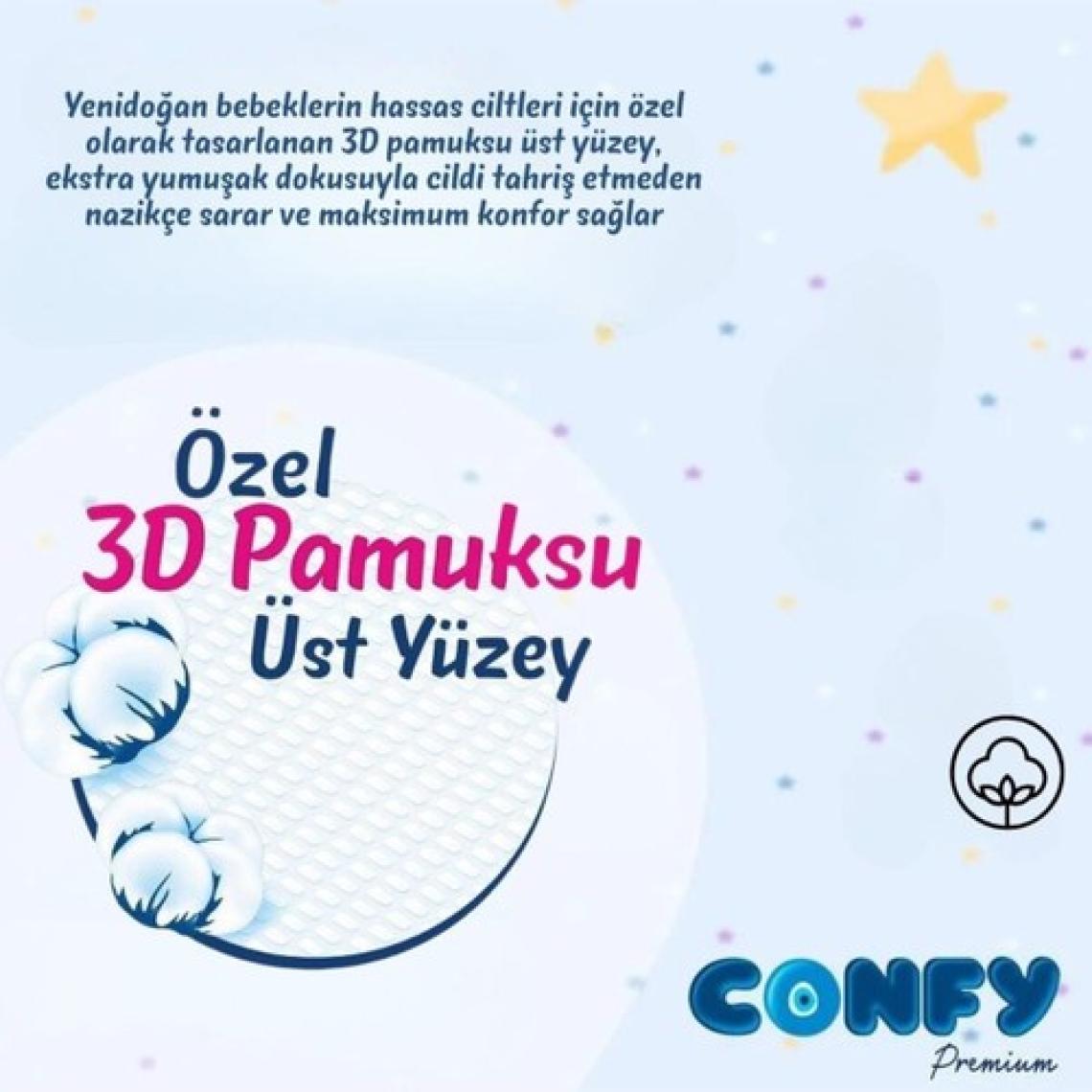 Confy Premium 1 Numara Bebek Bezi Yenidoğan 2 - 5 kg 280 Adet