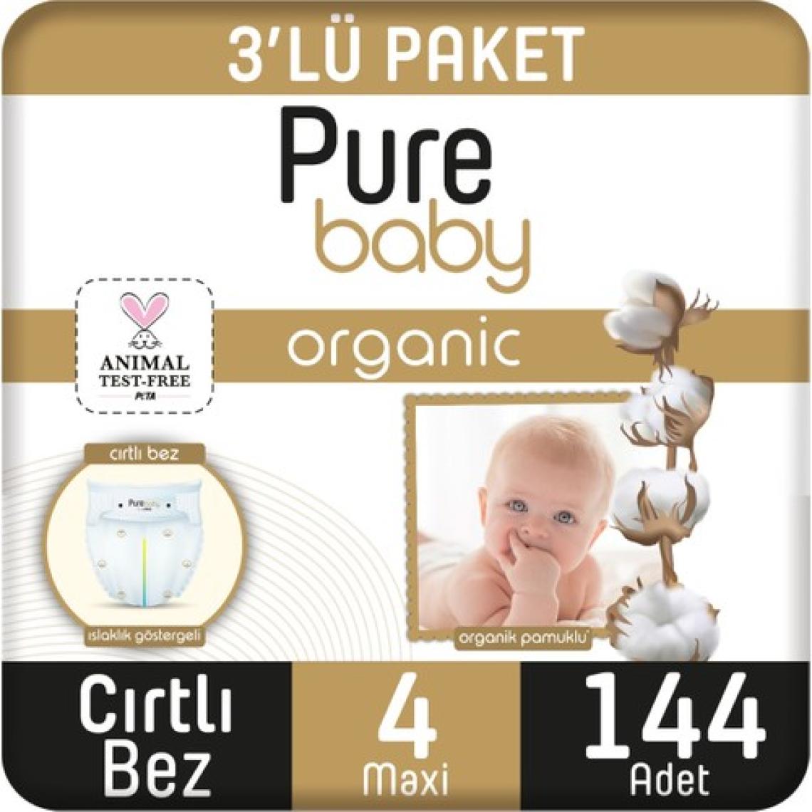 Pure Baby 4 Numara Maxi 144'lü Bebek Bezi