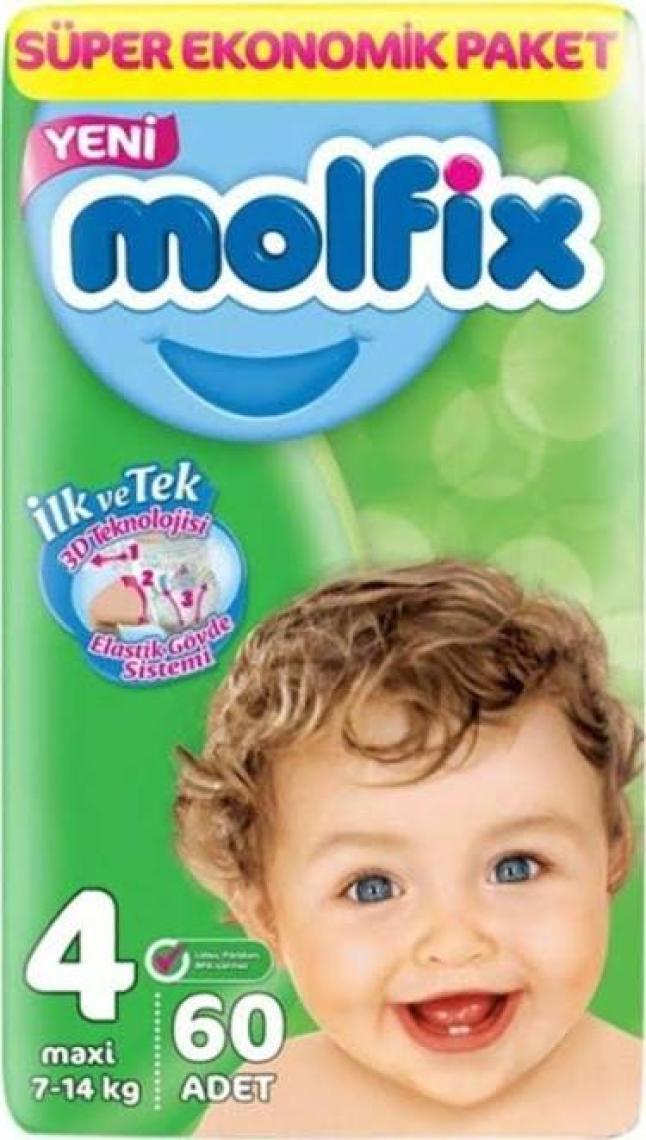 Molfix Bebek Bezi 4 Beden Maxi 7-14 Kg 60lı Fırsat Paketi