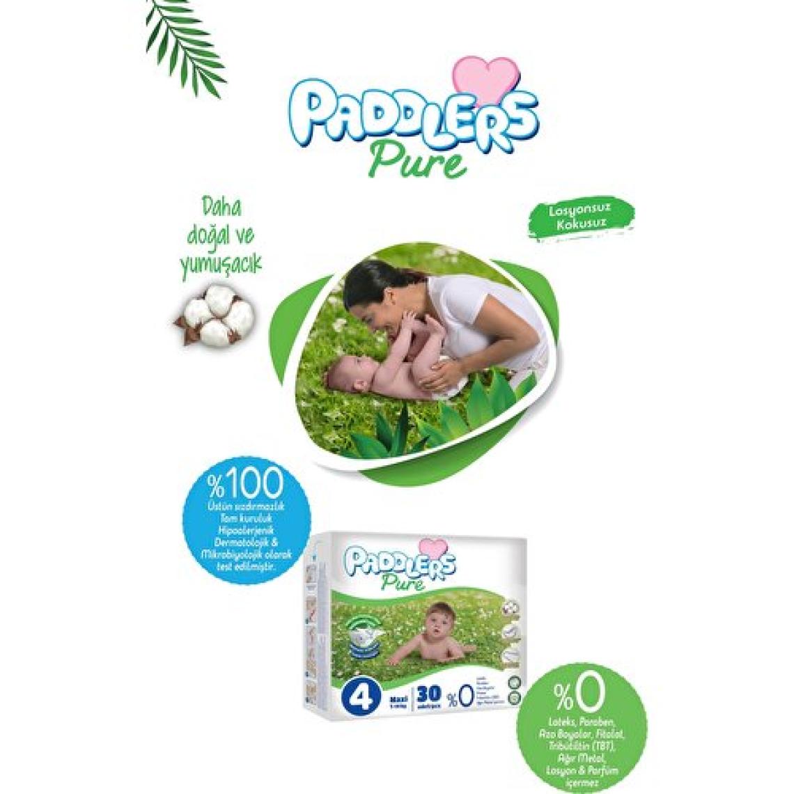 Paddlers Pure Bebek Bezi 6 Numara X-Large 80 Adet (15+kg) Süper Fırsat Paketi