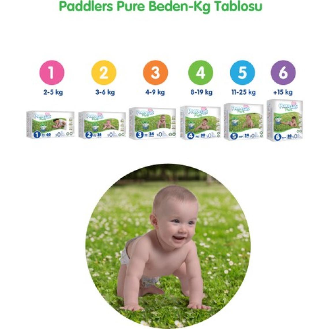 Paddlers Pure Bebek Bezi 6 Numara X-Large 80 Adet (15+kg) Süper Fırsat Paketi