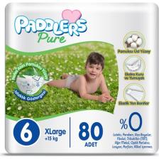 Paddlers Pure Bebek Bezi 6 Numara X-Large 80 Adet (15+kg) Süper Fırsat Paketi