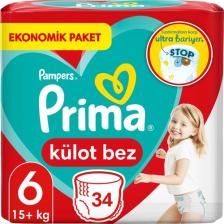 Prima Pants 6 Numara Ekstra Large 34'lü Ekonomik Paket Külot Bez