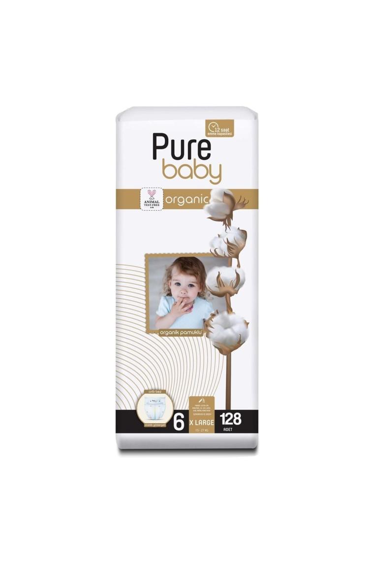 Organik Pamuklu Cırtlı Bez 4'lü Paket 6 Numara Xlarge 128 Adet
