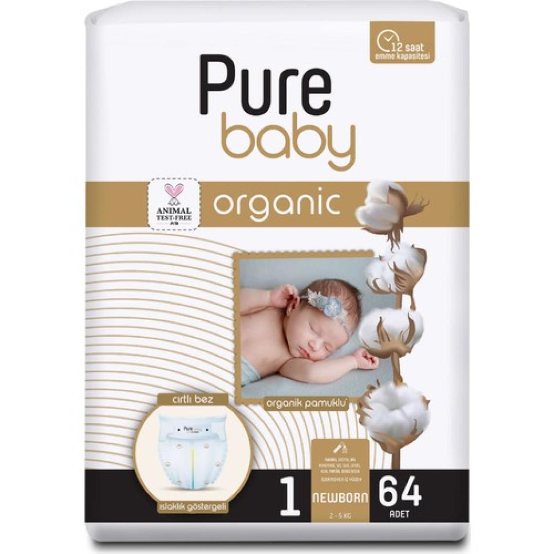 Pure Baby 1 Numara Yenidoğan 64'lü Bebek Bezi