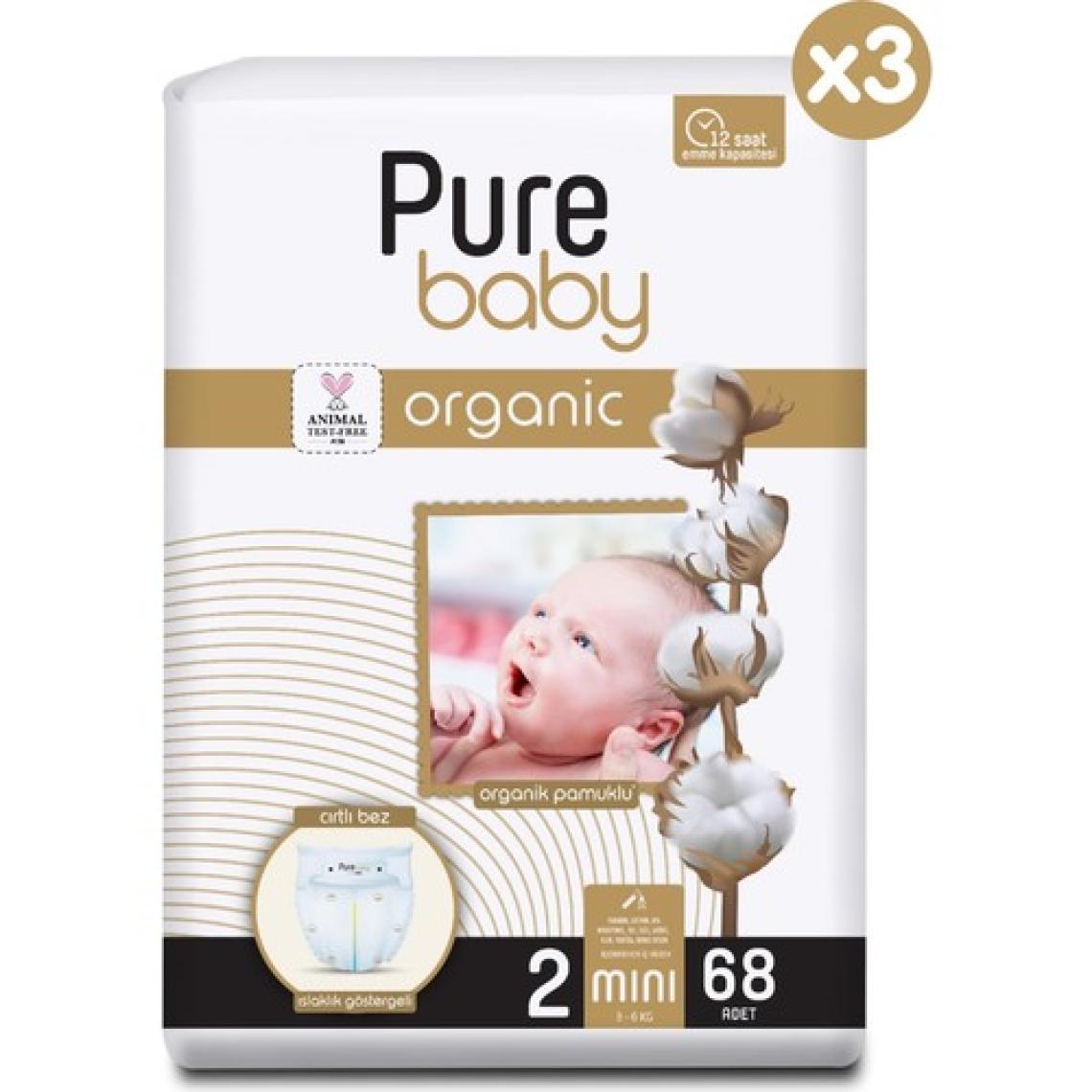 Pure Baby 2 Numara Mini 204'lü Bebek Bezi