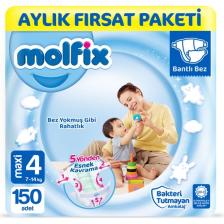 Molfix Bebek Bezi 4 Beden Maxi Aylık Fırsat Paketi 150 Adet