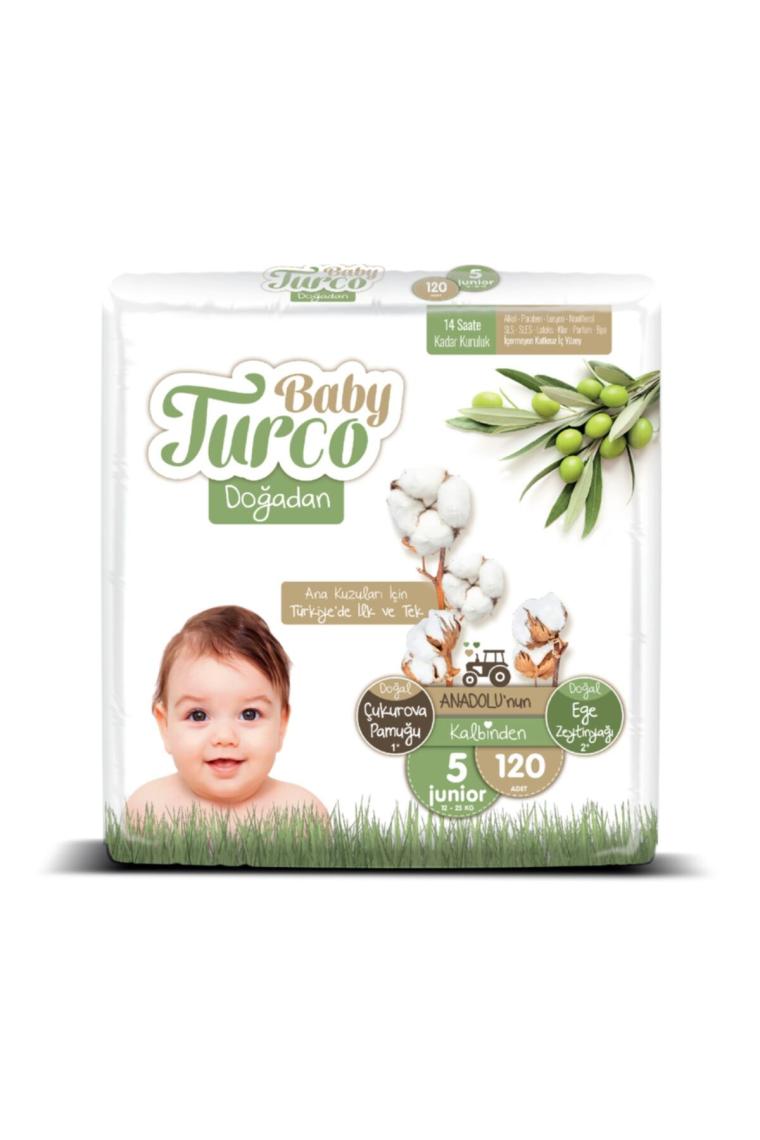 Baby Turco Doğadan 5 Numara Junior 120'li Bebek Bezi