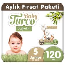 Baby Turco Doğadan 5 Numara Junior 120'li Bebek Bezi