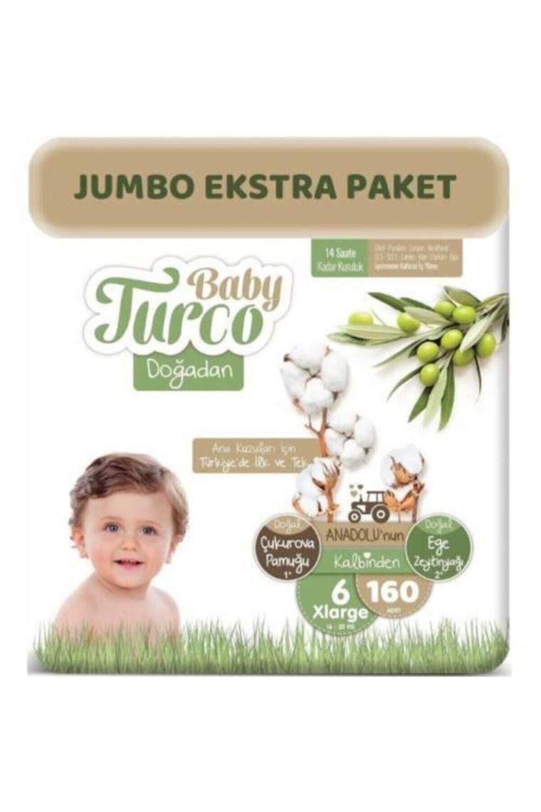 Baby Turco Doğadan Bebek Bezi 6 Beden 16 - 25 kg 160 Lı