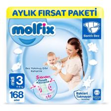 Bebek Bezi 3 Beden Midi Aylık Fırsat Paketi 168 Adet