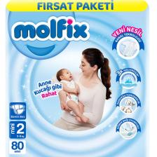 Molfix Bebek Bezi 2 Beden Mini 3-6 Kg 80li Fırsat Paketi