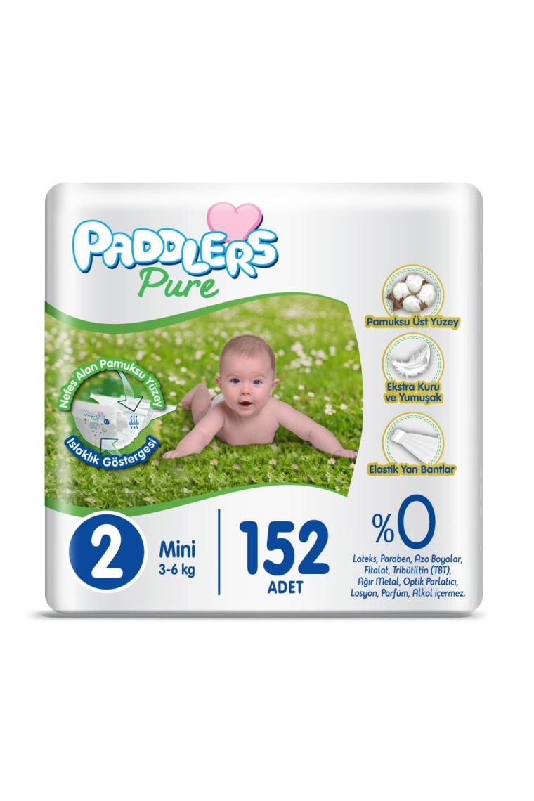 Pure Bebek Bezi 2 Numara Mini 152 Adet ( 3-6 Kg ) Süper Fırsat Paketi