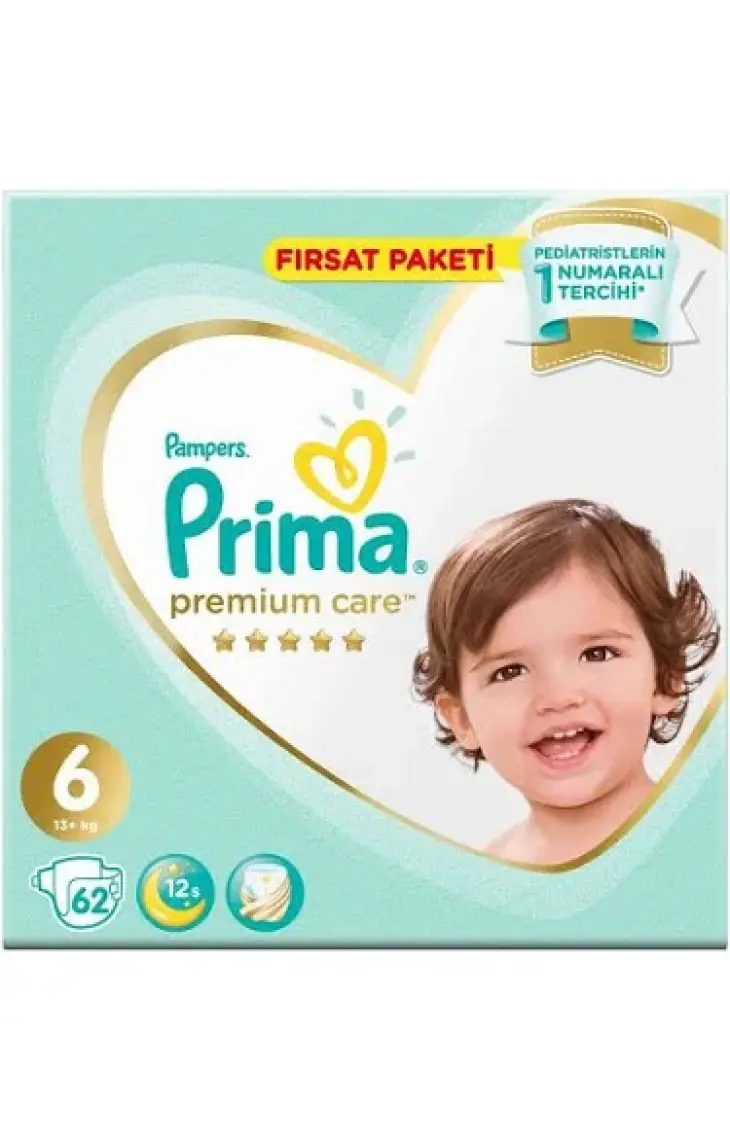 Prima Bebek Bezi Premium Care 6 Numara 62 Adet Ultra Fırsat Paketi
