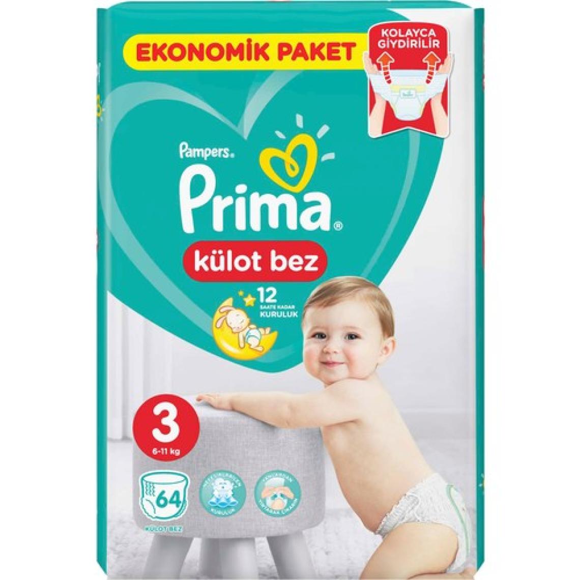 Prima Pants 3 Numara Midi 64 Adet Külot Bez