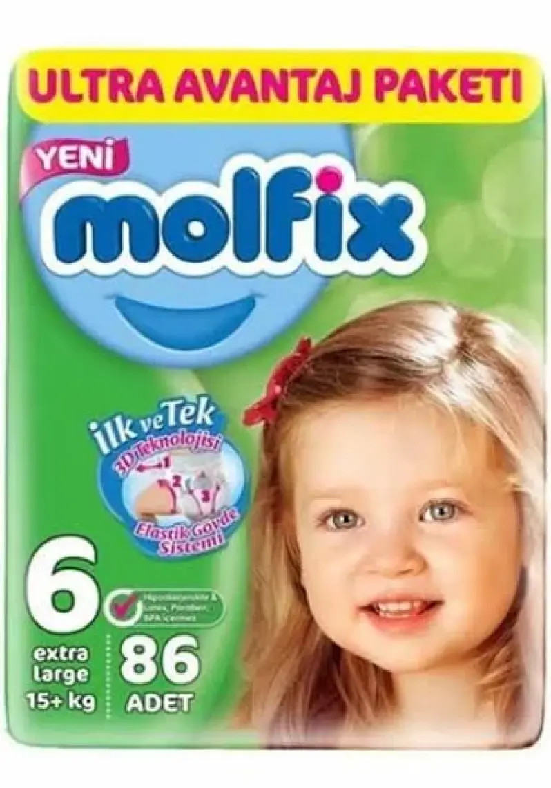 Molfix Bebek Bezi 6 Beden Extra Large Ultra Avantaj Paketi 86 adet