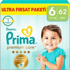Prima Premium Care 6 Numara Ekstra Large 62'li Bebek Bezi