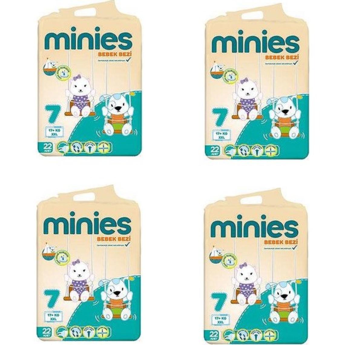 Minies 7 Numara 22x4=88 Adet Bebek Bezi 17+ Kg